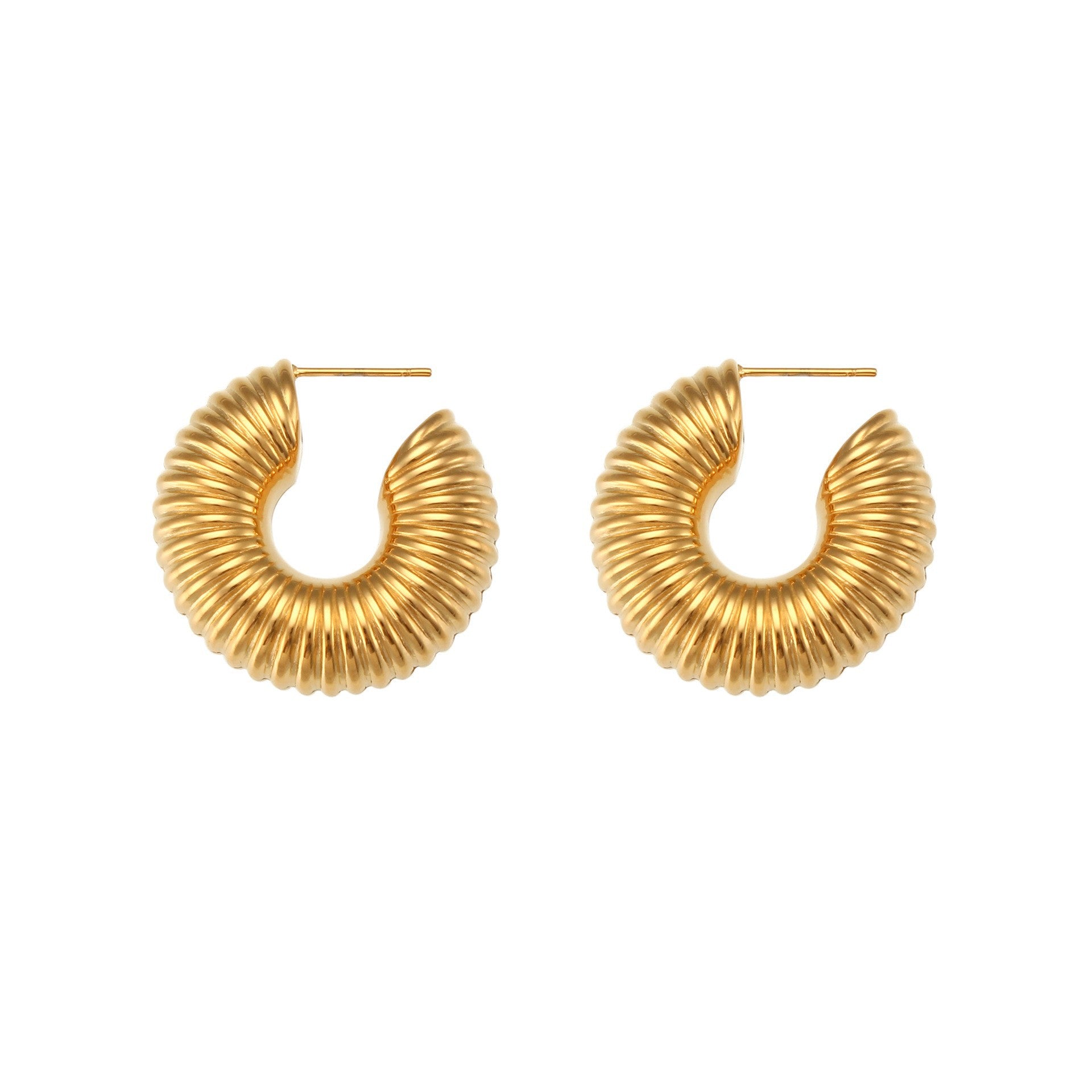 Wholesale Personalized Hollow Stainless Steel Plated 18K Gold Geometric Water Drop Three-dimensional Exaggerated Earrings